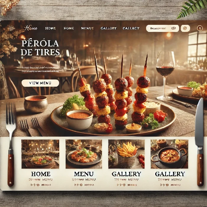 DALL·E 2024-11-05 09.22.53 - A stylish, modern website design mockup for a restaurant called -Pérola de Tires,- with an elegant, inviting layout. The design uses warm tones and ru (1)